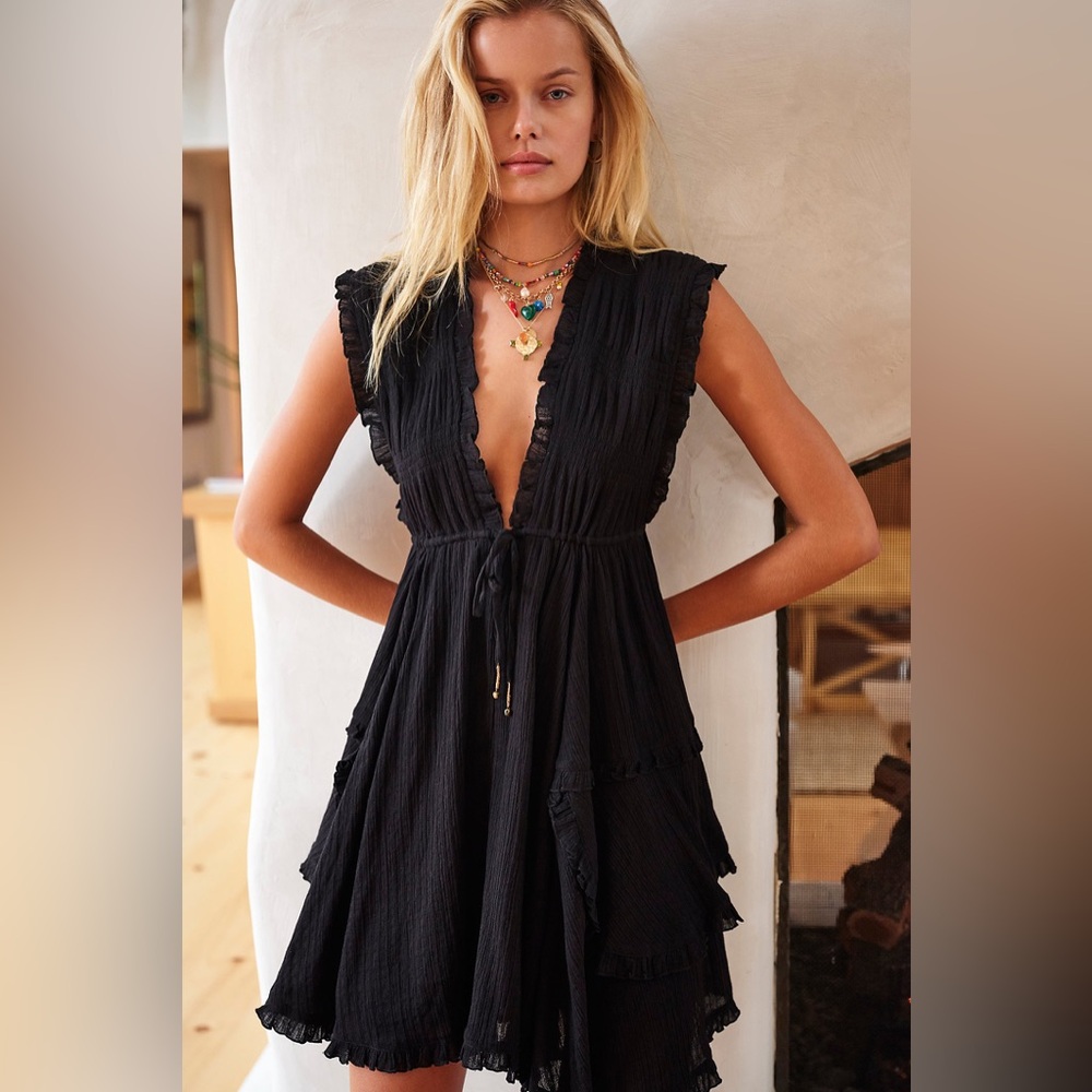 Free People Antoinette Black Mini Dress |Size XS - Picture 4 of 13